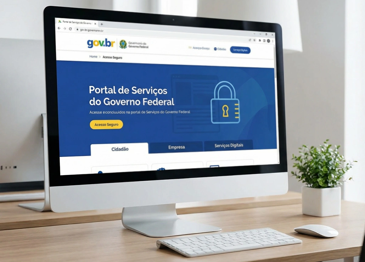 Tela de computador exibindo portal oficial de loterias