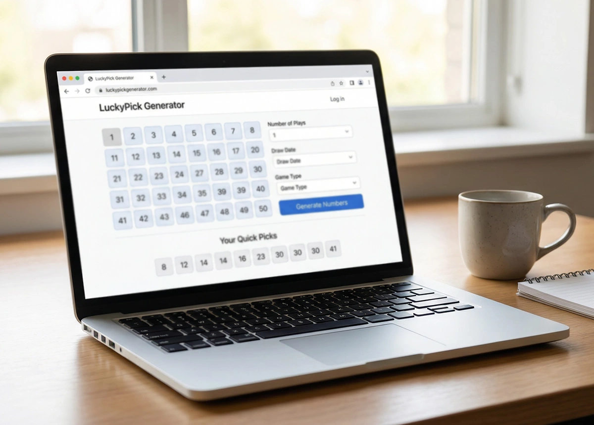 Interface de site gerador de desdobramentos de loteria