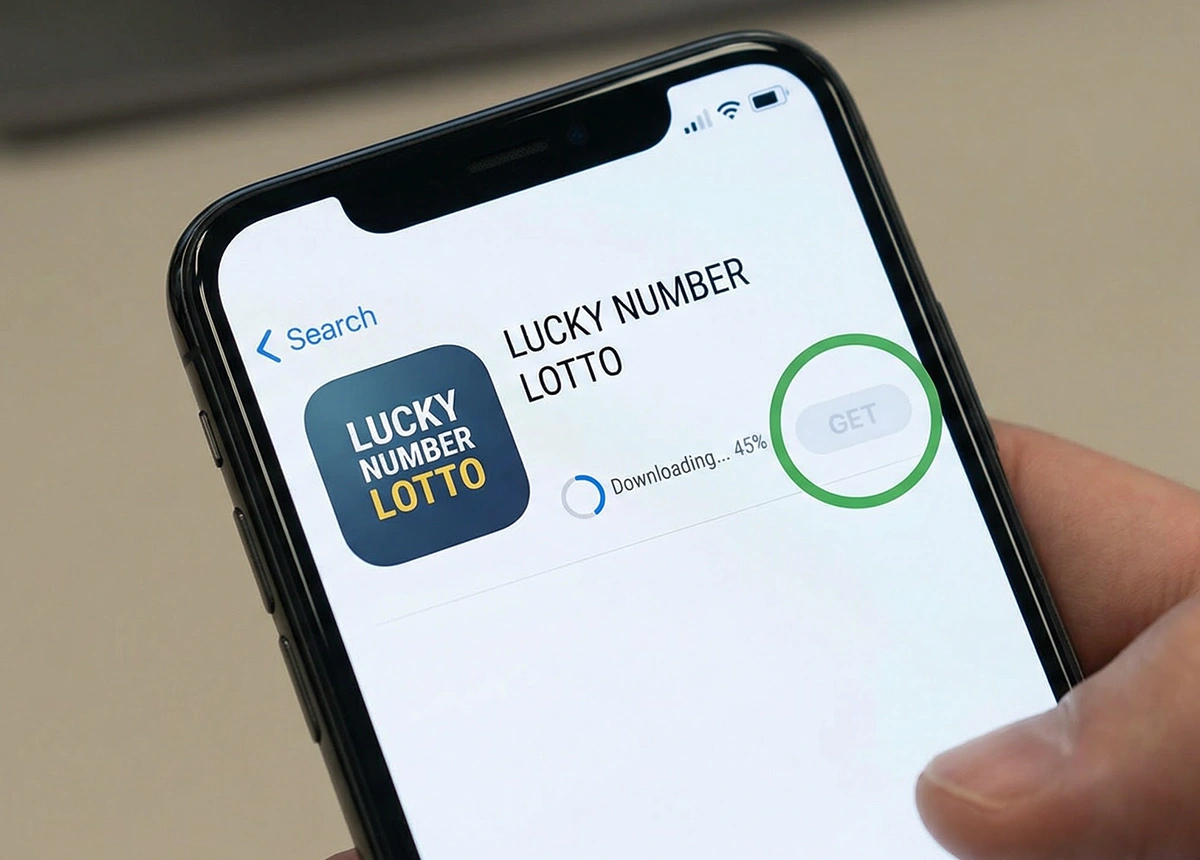 Tela de smartphone mostrando download de aplicativo na loja de apps