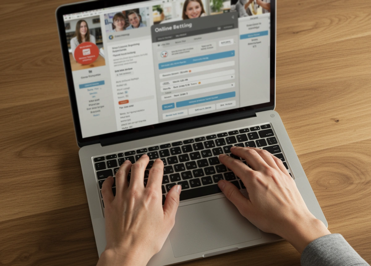 M&atilde;os digitando no teclado de computador realizando aposta online